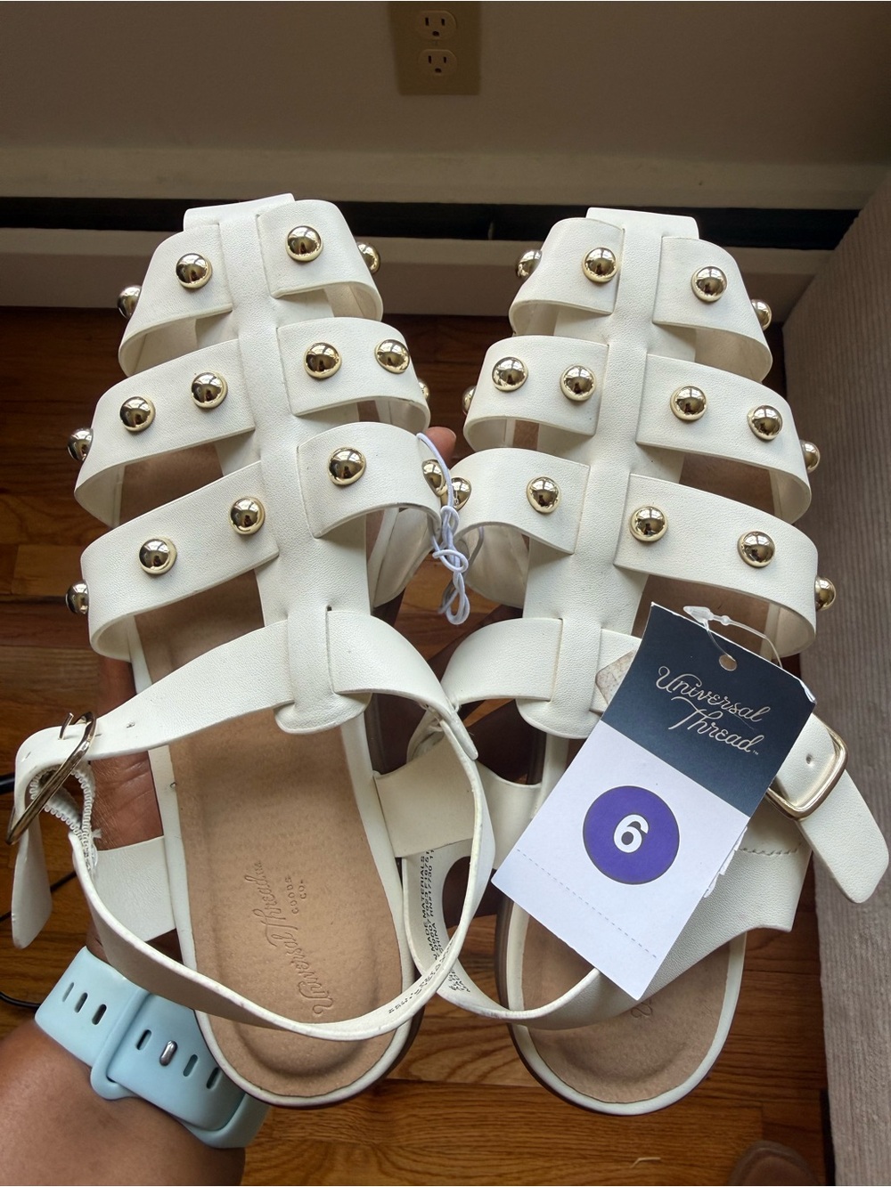 Universal Thread White Studded Gladiator Sandals